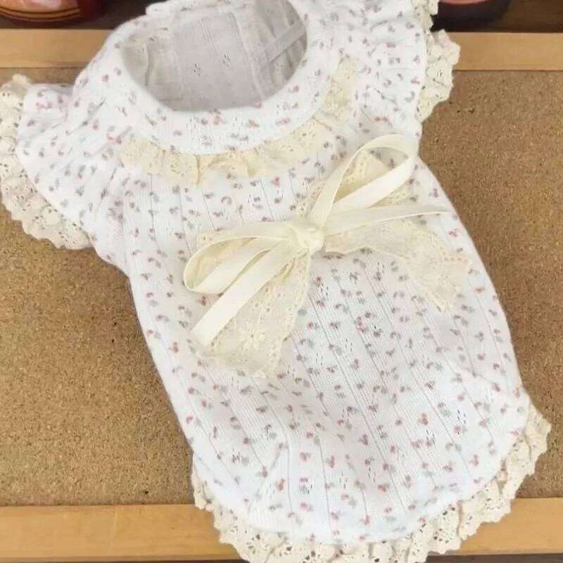Ins Pet Floral Lace Spring and Cat Clothing Small Milk Dogs Summer Puppy Clothes Vest Dog Shirt H260129