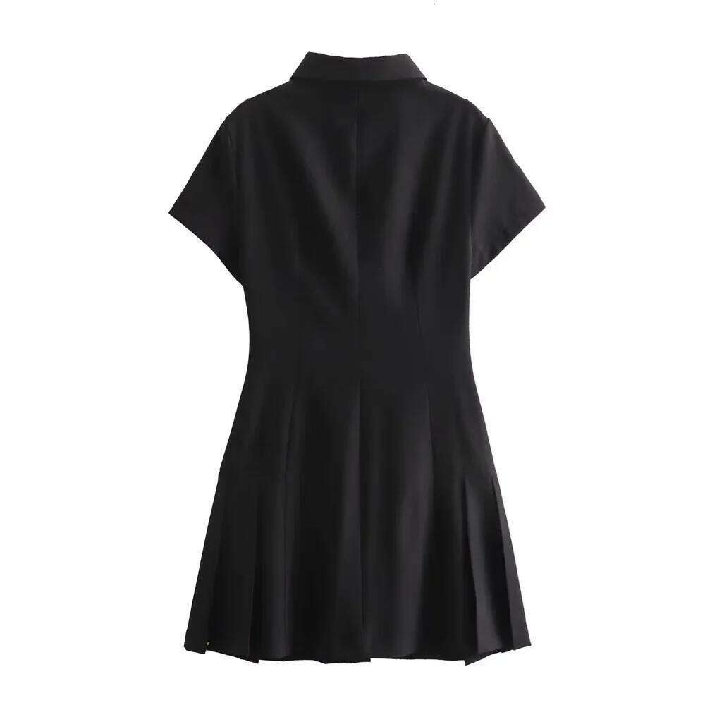 MSNOLOA 2024 sunmer New Product Women's Fashion Casual Polo Collar Short sleeved Shirt Style Mini Dress XJ260130