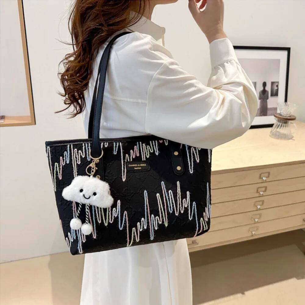 New Commuting Canvas Large Capacity Fashionable Handbags Retro Portable Tote Bag Travel Z260130