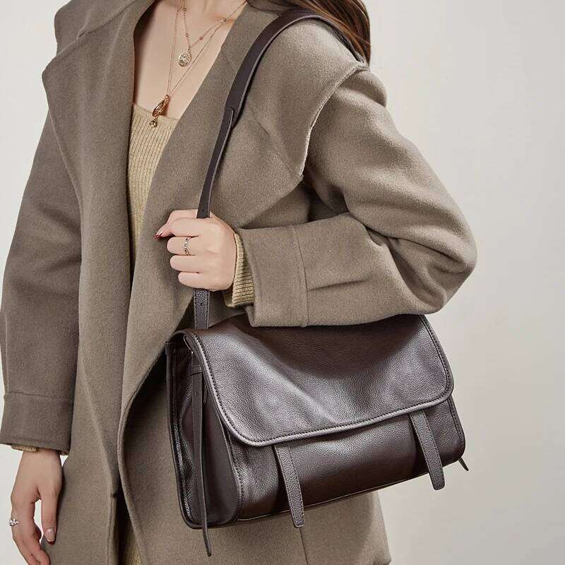 Burminsa Cowhide Genuine Leather Satchel Side Shoulder Bags For Women 2025 Luxury Designer Messenger Totes Work Ladies Handbags