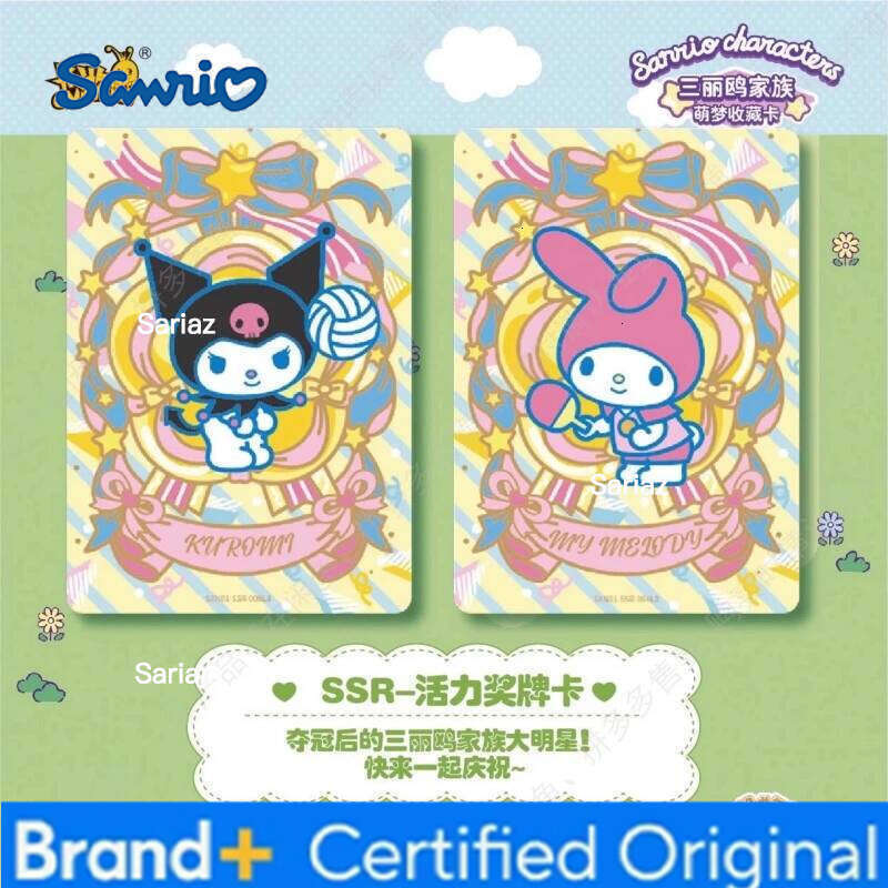 Sanrio New Original Box Anime Character Collection Hobby Card Cute Kuromi Melody Kitty Cinnamoroll Party Game Children's Gift H260130