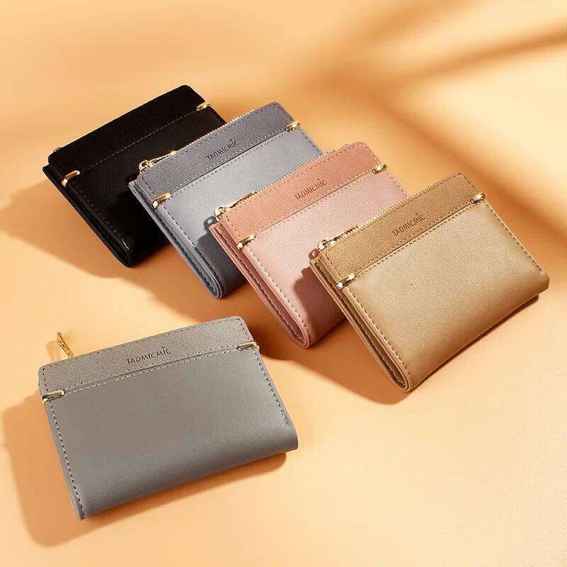 Women Leather Female Purse Mini Hasp Solid Multi-Cards Holder Fashion Coin Short Wallets Slim Small Wallet Zipper Purses Z260130