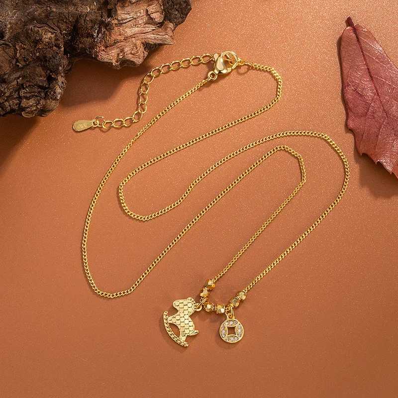 Soon there will be money Flower pendant for wealth and good fortune zodiac year necklace feminine charm collarbone chain Y260130