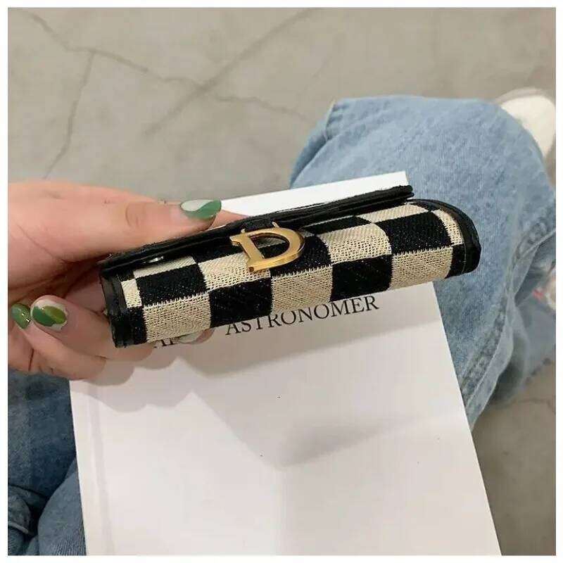New Black and White Check Exquisite High-End Multi-Card Holder for Women - view 6