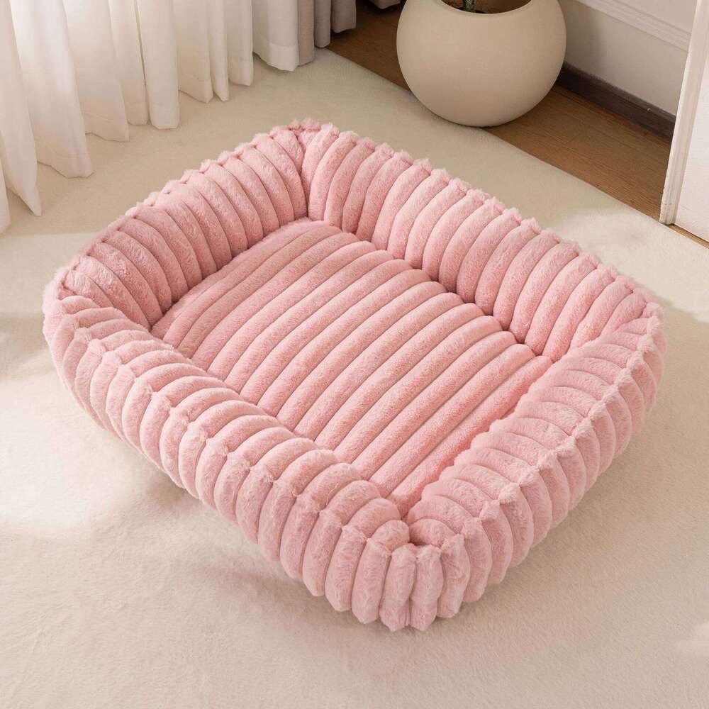 EFF Rectangle Plush Winter Warm Mat Small Medium Big Pet Dog Bed Kennel Puppy Sofacama Cat Cushion Pets Sofa Accessories 26W01130