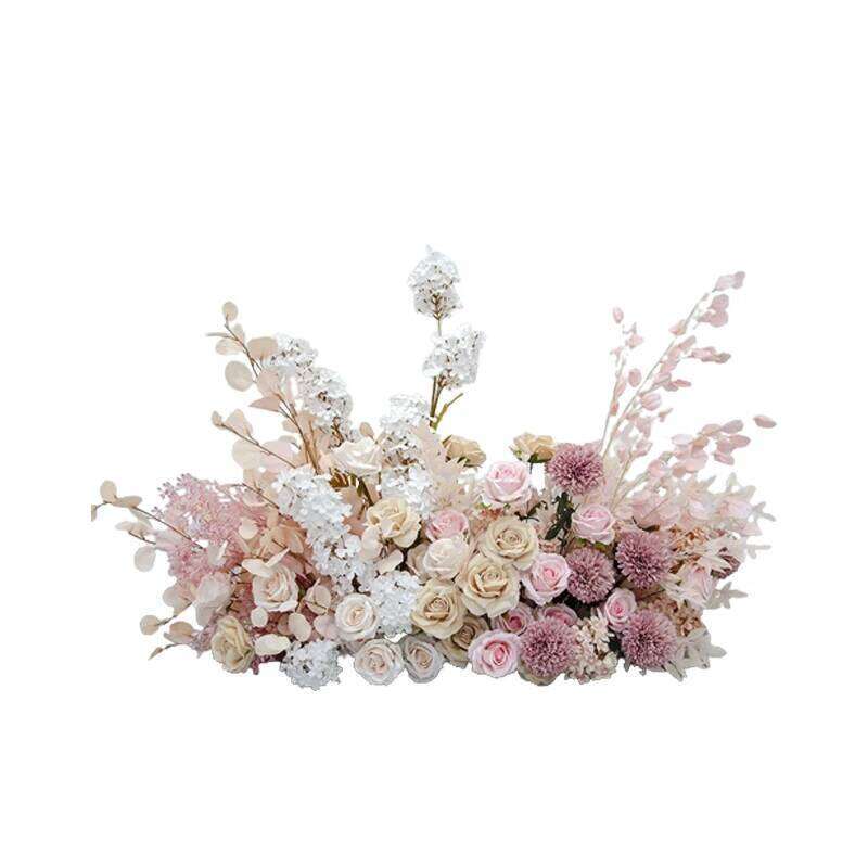 Customized Pink Series Rose Hydrangea Floral Arrangement for Event Backdrop KT Board Decor Wedding Pary Supplies Flower Runner Y260130