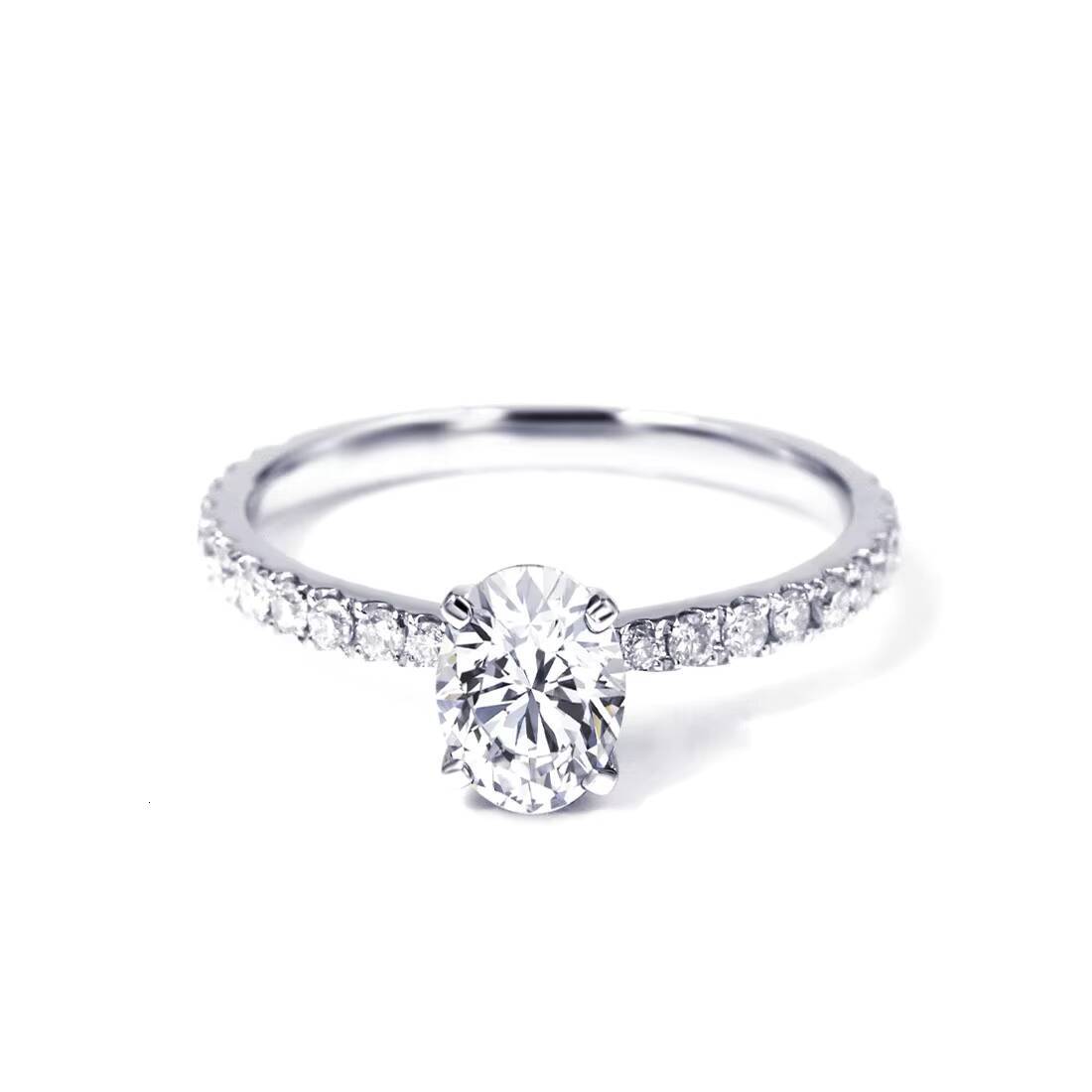 Tianyu Gems Fine Jewelry Engagement Valentine Women Wedding Mossanite Solitaire Solid White Gold Real 14k Oval Moissanite Ring