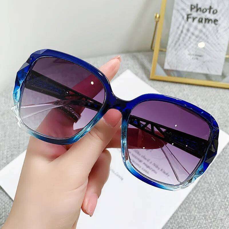 New Fashion Oversized Sunglasses Women Big Frame Vintage Square Glasses UV400 Eyewear Classic Goggles Oculos De Sol H260130