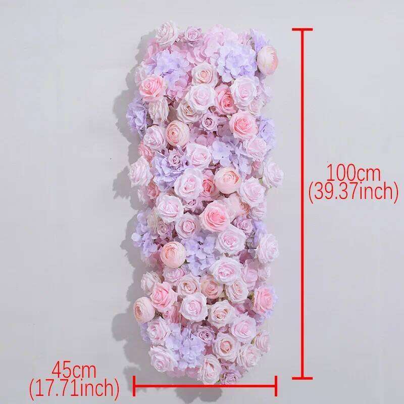 2M Artificial rose floor row Green Plants Flower Row Runner Wedding Backdrop Decortian Floral Wall Party showcase Props Y260130