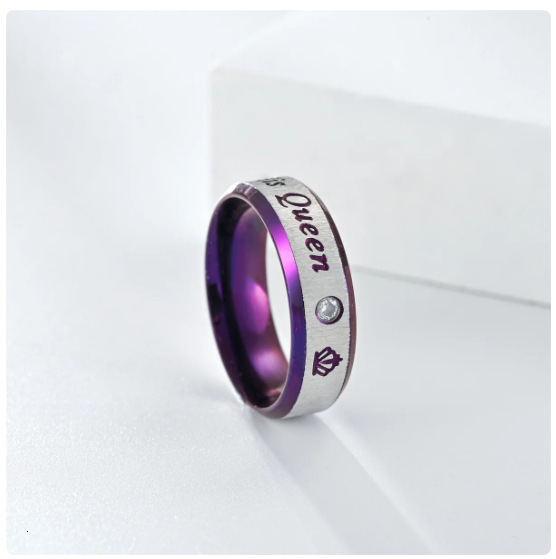 Fashion New Hand Jewelry Hengsha Blue Purple Diamond Ring King Queen