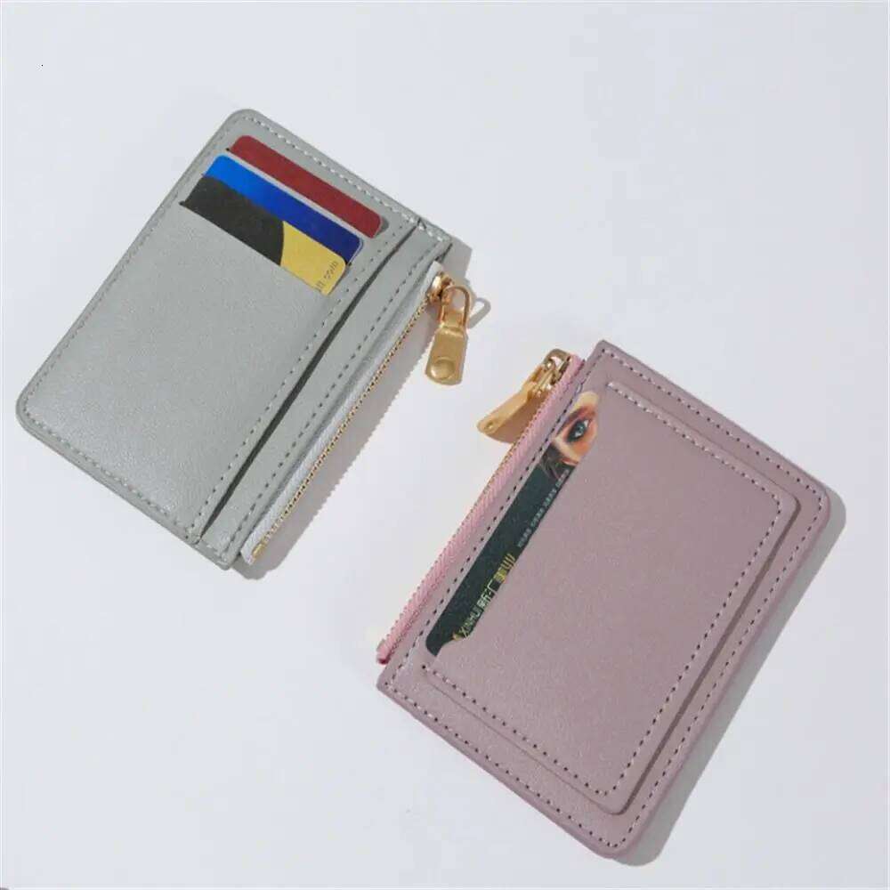 Women Mini Coin Purse PU Leather Short Wallets Card Holder Fashion Zipper Pouch Girls Money Bag Z260130