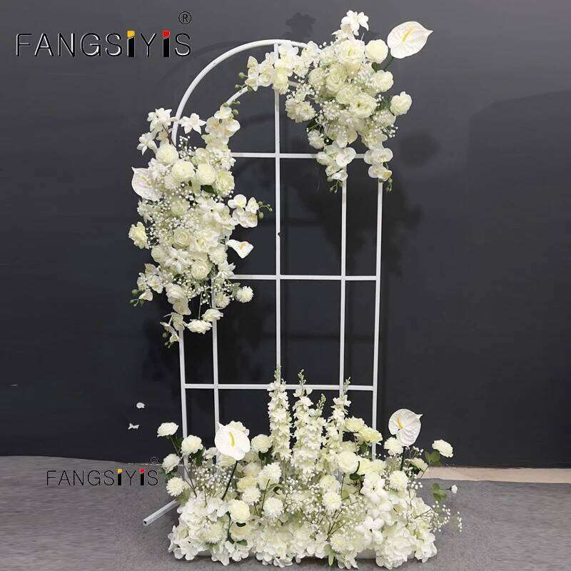 Luxury Baby Breath Orchid Rose Backdrop Arch Hanging Floral Arrangement Wedding Decor Artificial Flower Row Y260130
