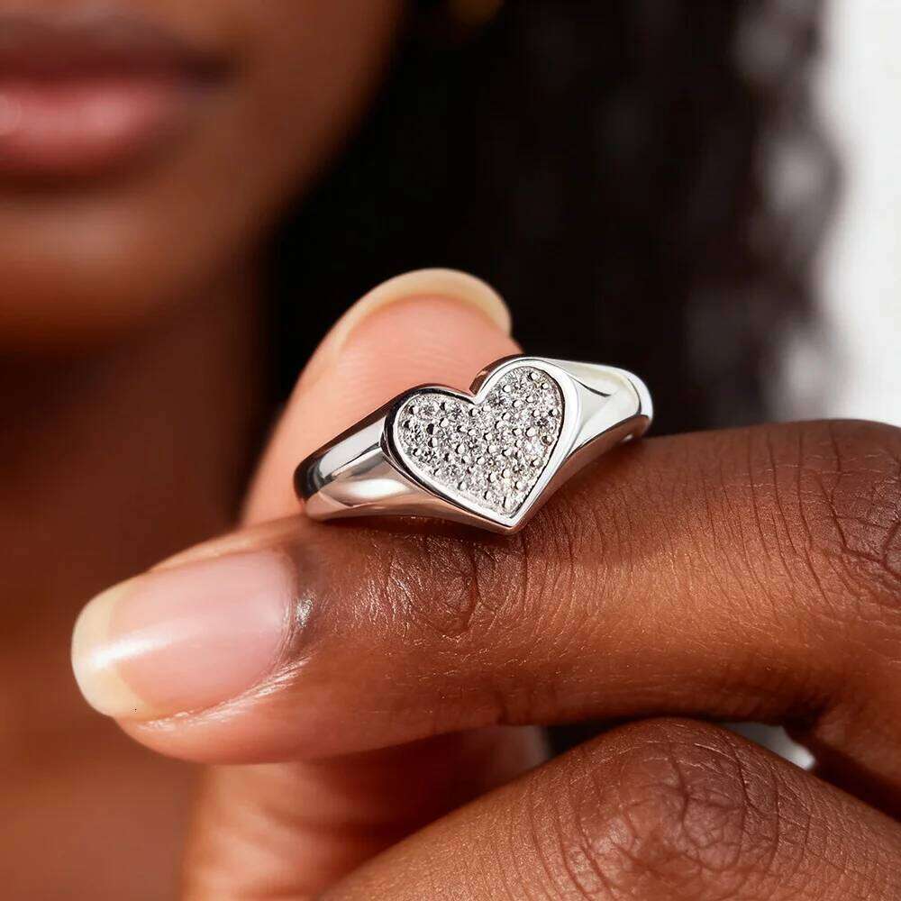 KNOBSPIN D VVS1 Heart Moissanite Engagement Ring 925 Sterling Silver Plated 18k White Gold Diamond Rings for Women Brithday Gift XJ260130