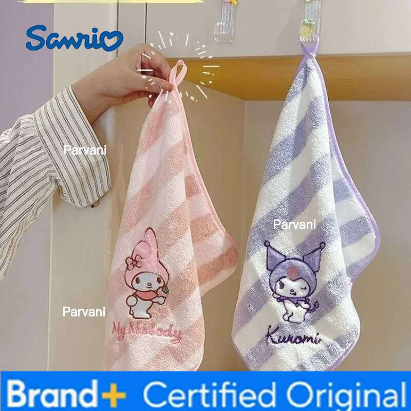 Sanrio Kuromi Hand Towel My Melody Cinnamoroll Anime Action Figures Cartoon Strong Water Absorption Towels Kawaii Children Gifts H260130