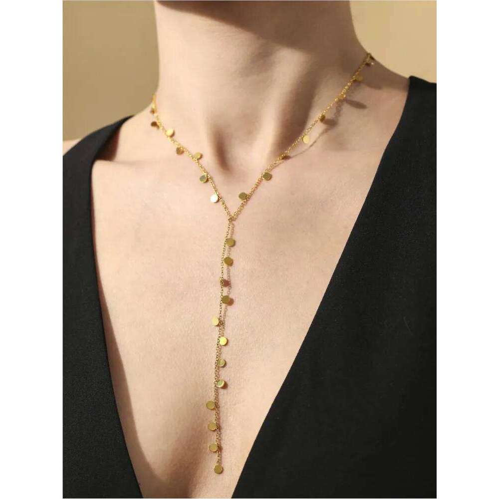 Multi Models Long Tassel Necklaces In Stainless Steel With 18k Gold Plated Waterproof Non Tarnish Chains Necklace For Women