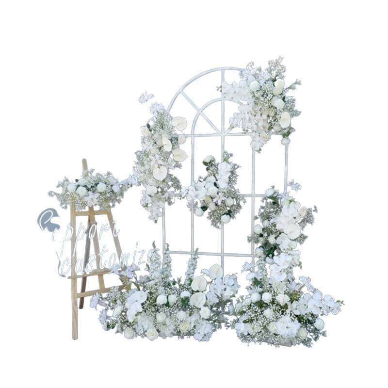 Luxury Baby Breath Orchid Rose Backdrop Arch Hanging Floral Arrangement Wedding Decor Artificial Flower Row W260130