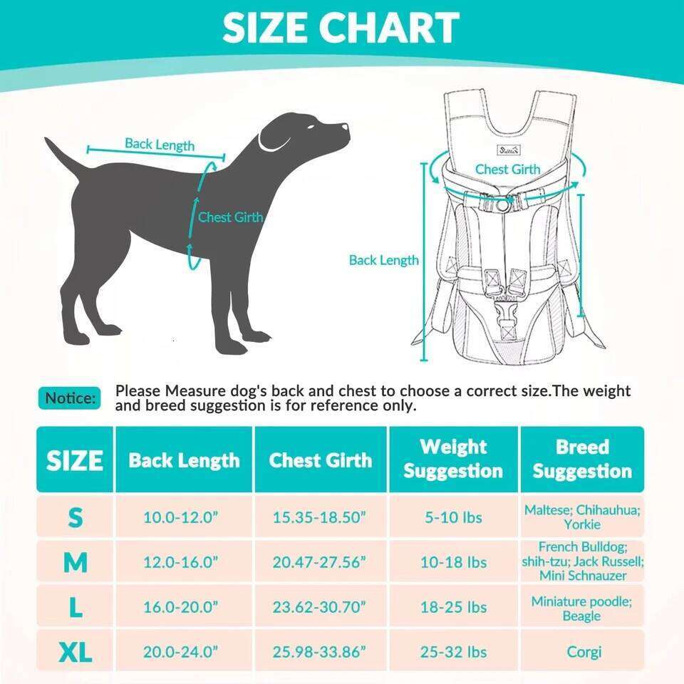 Dogs Thickened Sponge Pet Front Carrier Backpacks Outdoor Portable Adjustable Hands Free Dog Backpack 26H0130