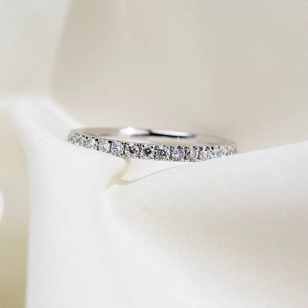 Ready to Ship MSR-408 Classic Design PT950 Eternity Ring Round Shape Lab Grown Diamond Ring