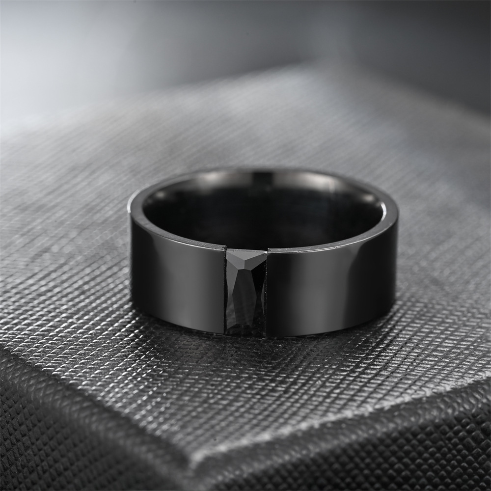 Fashion New Men's Black Elegant Open Zirconia Ring Direct Manufacturer Bulk Pricing