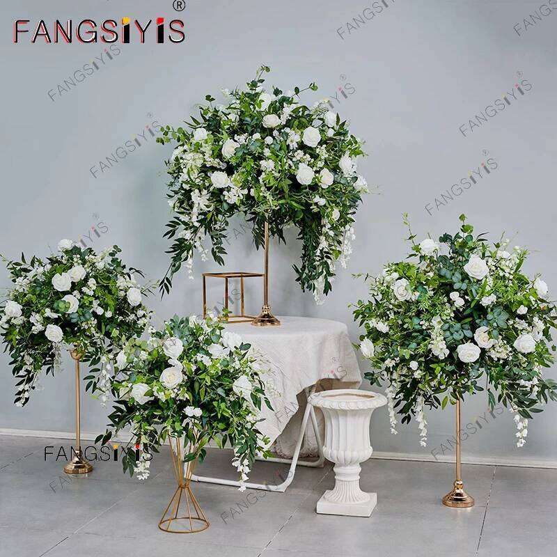 Romantic Large Artificial Flower Ball Event Table Centerpiece For Wedding Decor Road Lead Floral Arrangement Bouquet Party Props Y260130