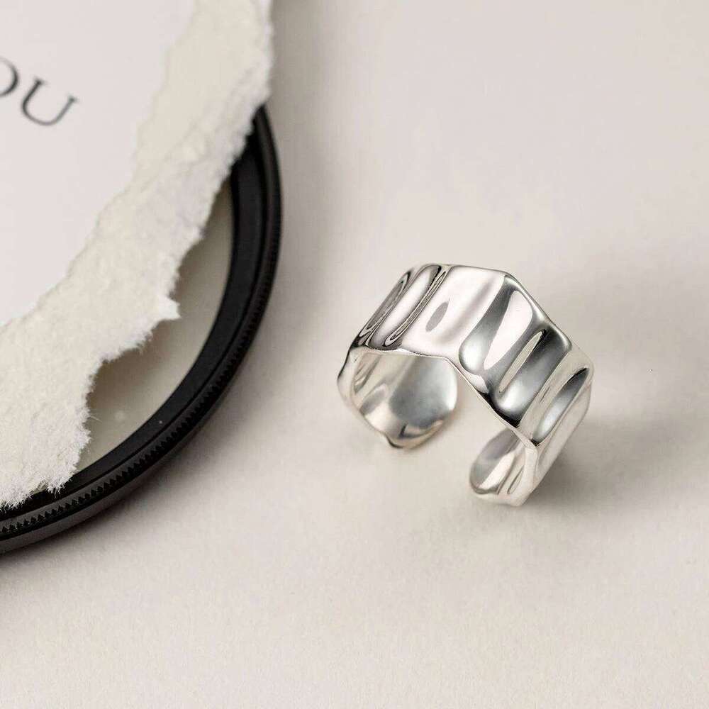 Modian Solid 925 Sterling Silver Wave Geometric Adjustable Simple Finger Rings For Women Party Anti-allergic Jewelry Anillo XJ260130