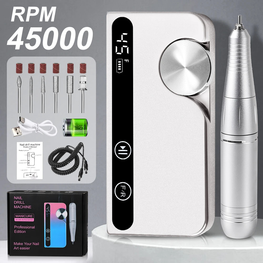Electric Nail Drill File Professional for Acrylic Gel Dip Powder Portable Machine Kit Manicure Pedicure Tools Polishing 260124