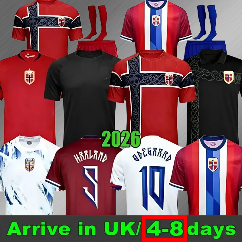 Norway 2026 World Cup Home Soccer Jerseys black HAALAND Odegaard STRAND Sorloth BERG NUSA 25 26 27 National Team 2027 Lifestyle Away Player Football Shirt Men Kids Kit
