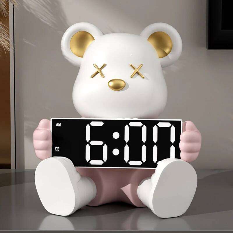 Cartoon Bear Living Room Desk Fashion Mute Nightstand Alarm Clock Restaurant Watch Bedroom Decoration W260130