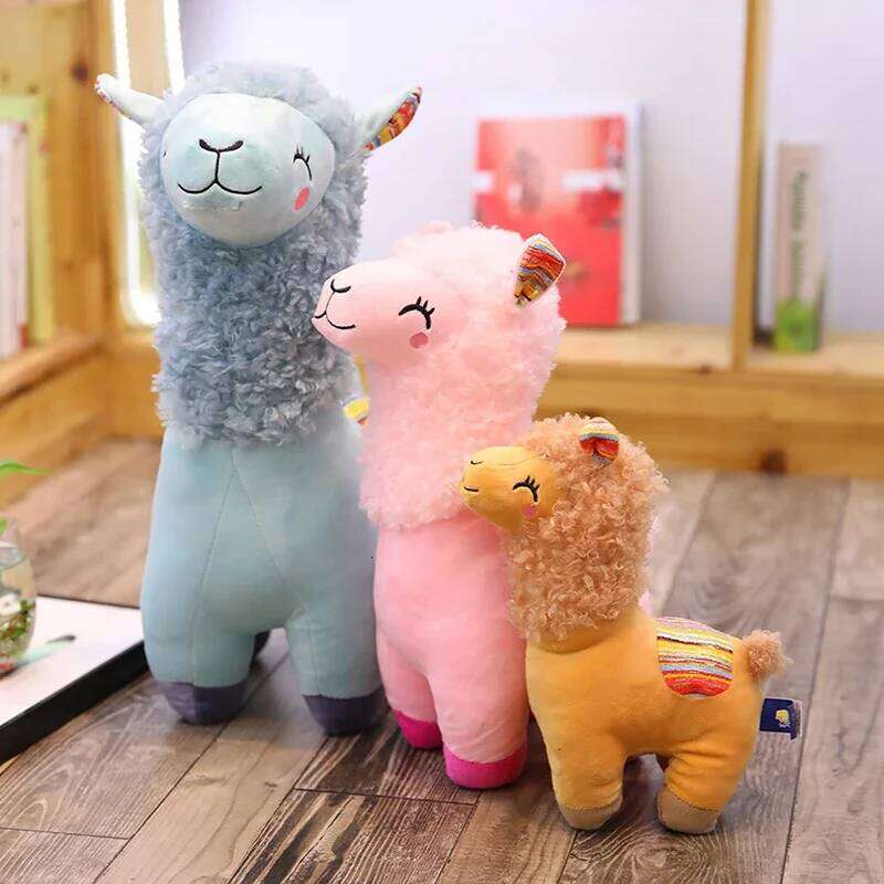 25cm Smile Alpaca Llama Plush Animals Toy Cute Stuffed Doll Household Throw Pillows Home Decoration Kids Toys Birthday Gifts Y260128