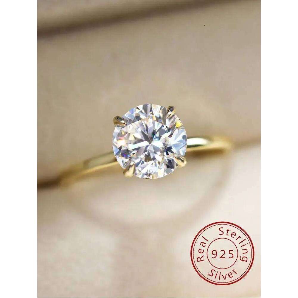 925 Sterling Silver Luxury Shiny 1-3 Carats Round Zircon Ring For Women Engagement Wedding Gorgeous High Quality Fine Jewelry XJ260130
