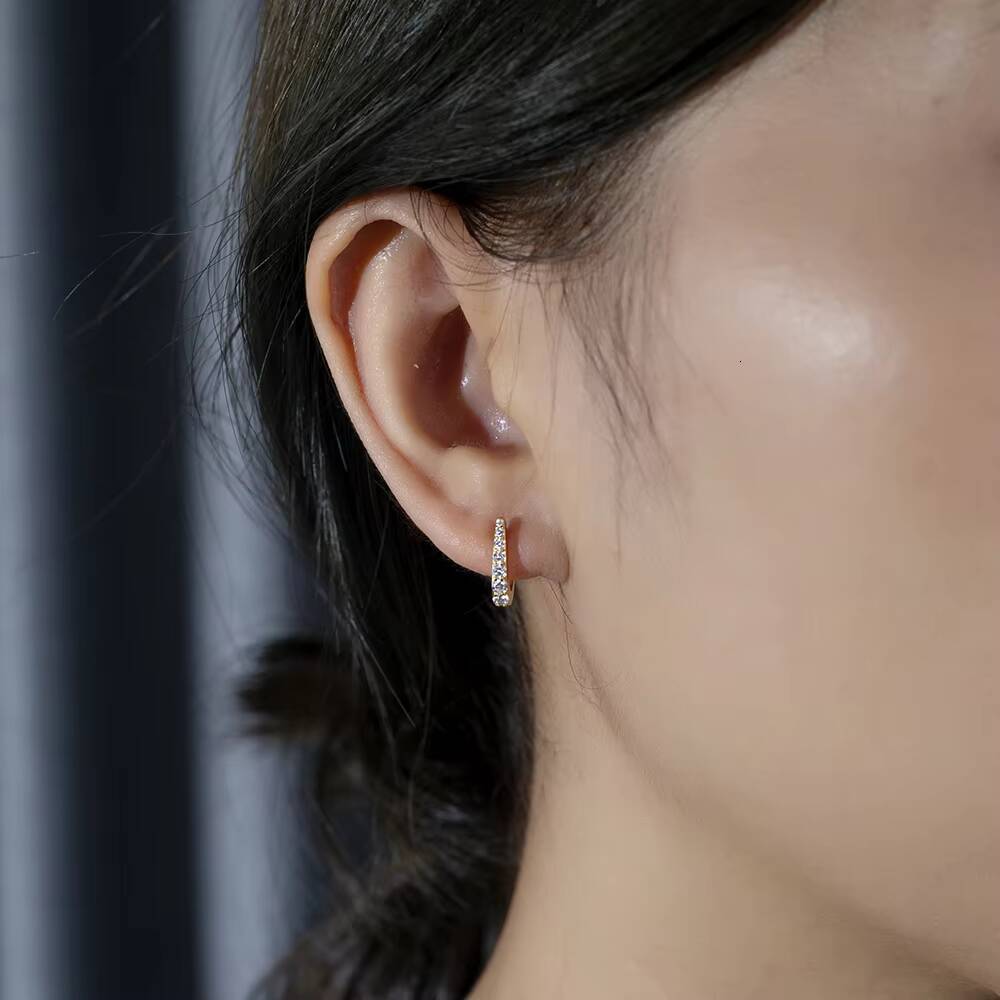 MSE-773 Lab Diamond With Sliver Women Earrings Jewelry Lab Grown Round Shape Diamond