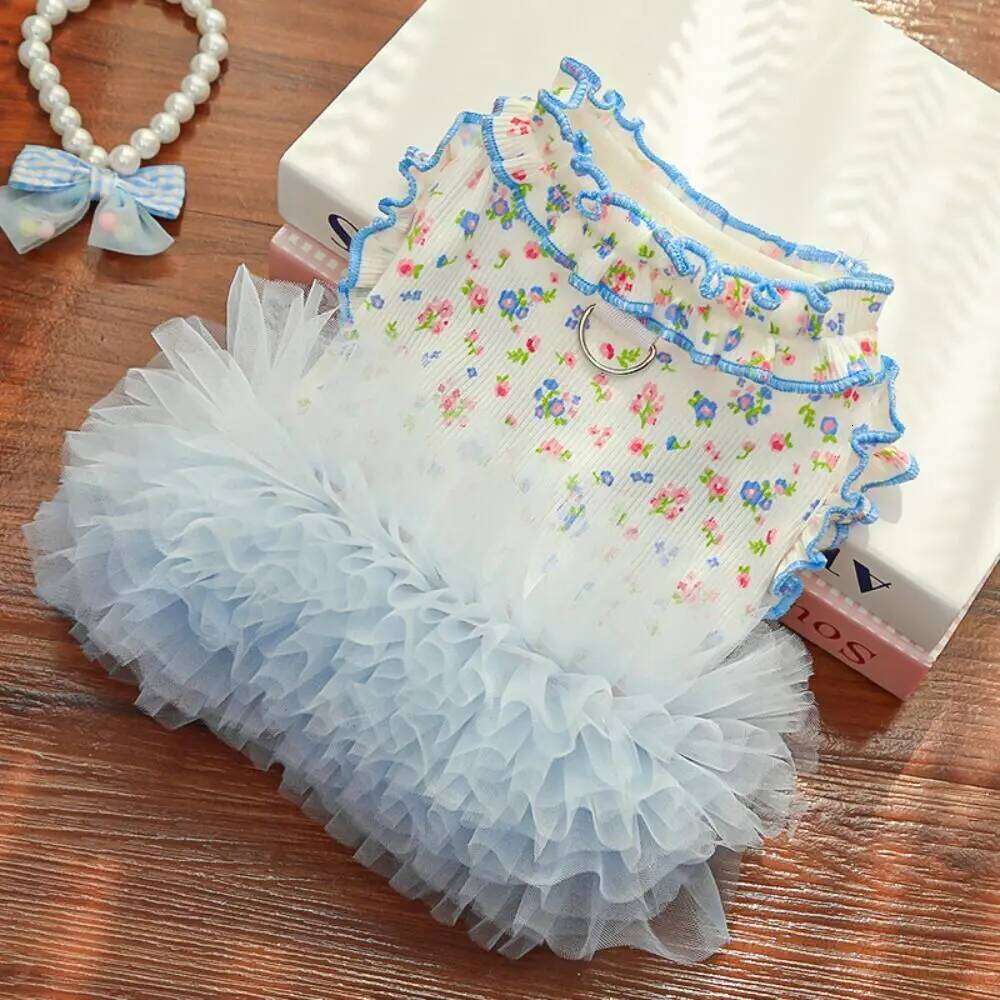 Supplies Cute Puppy Floral Vest Breathable Soft Cat Cake Skirt Thin Design Pet Princess Dress For Dogs and Cats H260130
