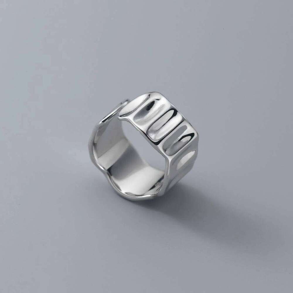 Modian Solid 925 Sterling Silver Wave Geometric Adjustable Simple Finger Rings For Women Party Anti-allergic Jewelry Anillo XJ260130