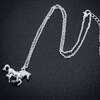 SMJEL Men Necklace Metal Racing Horse Pendants& Necklaces for Women Choker Chain Sliver Color Jewelrys