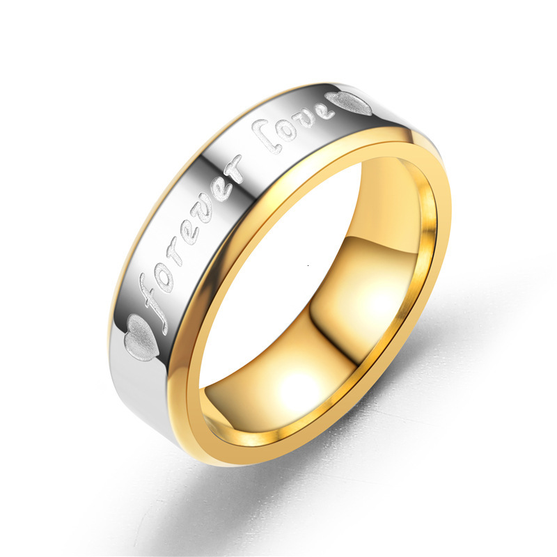 Fashion FOREVER LOVE Beveled Edge gold Eternal Couple Rings Direct from Manufacturer