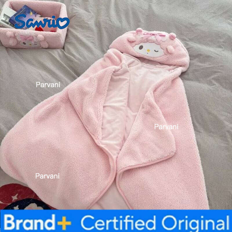 Sanrio Japanese Cute Cartoon My Sweet Piano Coral Fleece Laziness Cloak Shawl Student Office Nap Air Conditioning Blanket Gift H2601301