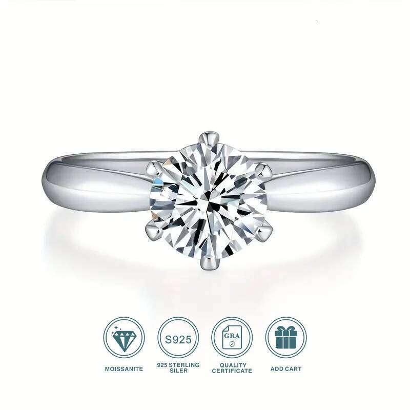 Gra zertifizierter 1-5ct Moissan ite vvs1 Labor Diamanten Solitaire Ring fr Frauen Verlobung versprechen Ehering Jewe XJ260130