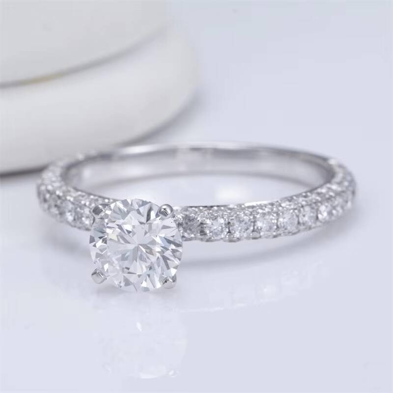MSR-1464 Customization 18K White Gold D VVS1 HPHT Lab Grown Diamond Solitaire Ring