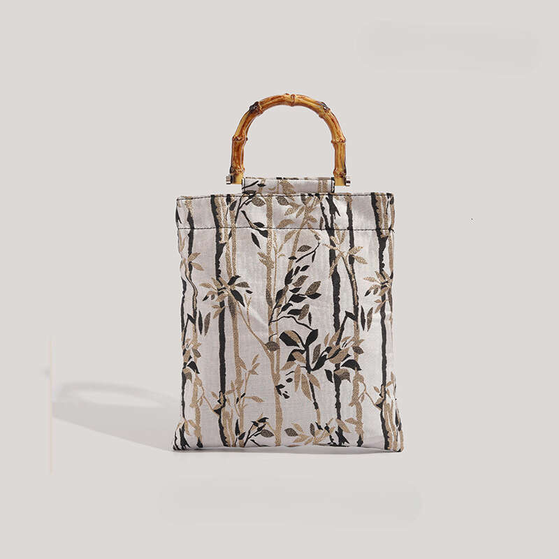 New Chinese Style Ink Series Forest Handbag Casual Niche Bamboo Knot Handheld Bag Wholesale Cross-Border Evergwish