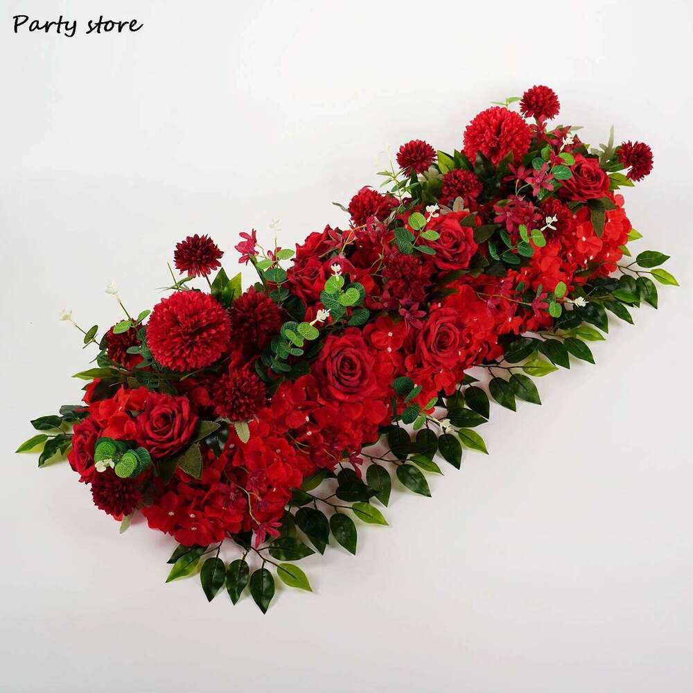 White Rose Artificial Decor Ball Iron Arch Backdrop Centerpiece Row Party Wedding Flower Arrangement Props W260130