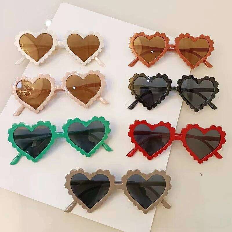 Heart Shaped Sunglasses Children Boys Girls UV400 Sunglassese Outdoor Cute Cartoon Eyewear for Kids H260130