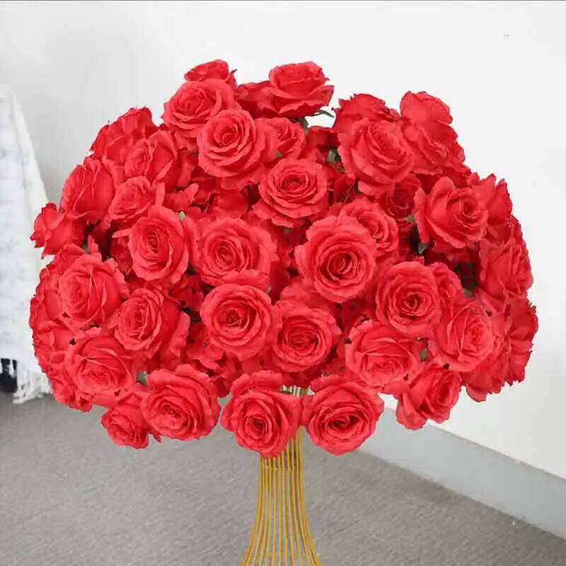 Red/White Rose peony Hyacinth Table Centerpiece Flower Ball Wedding Backdrop Decor Floral Arrangement Runner Event Party Props W260130