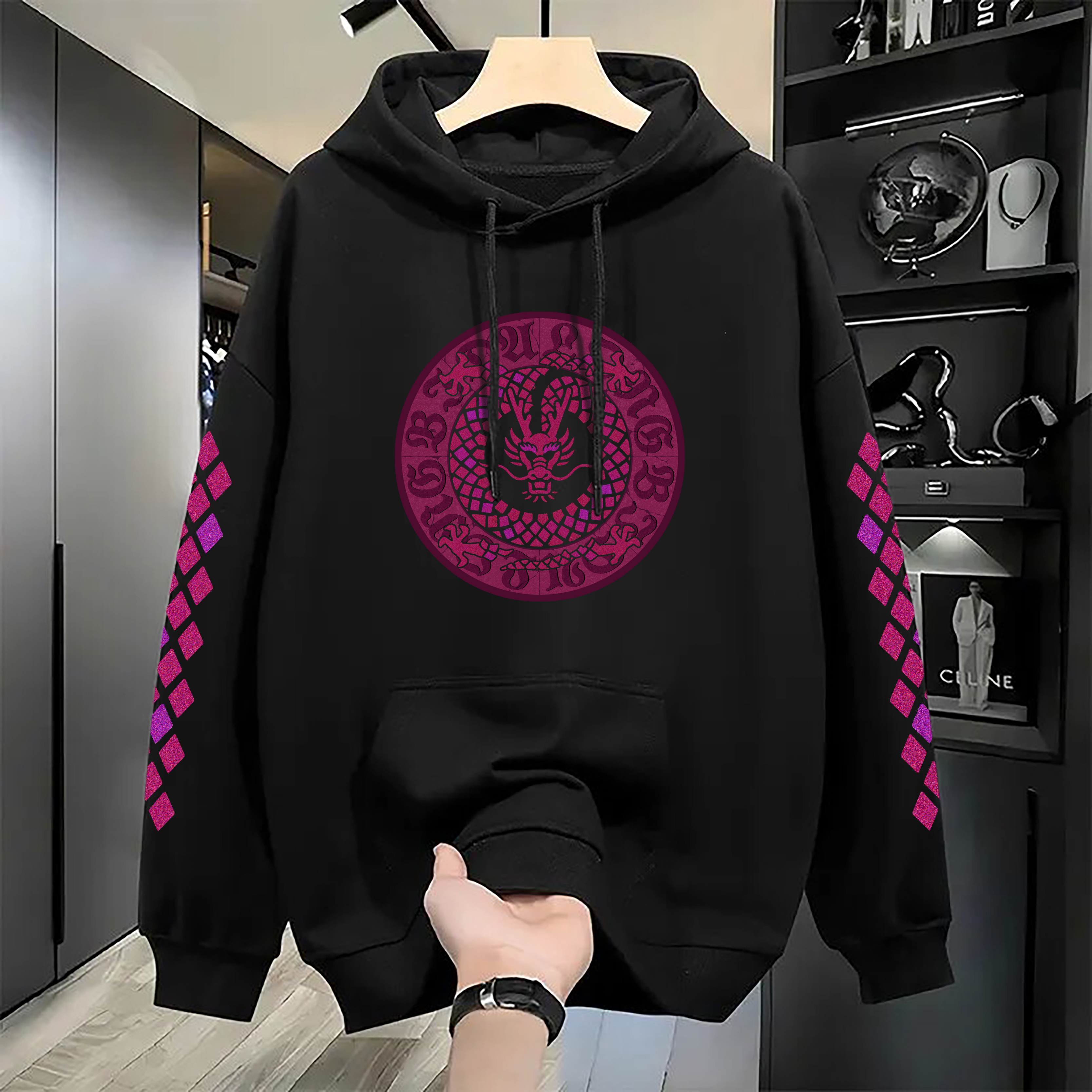Men's Hoodies Hoodie Harajuku Pure Cotton Retro Simple Fashion Winter Round Neck Long Sleeved Unisex y2k