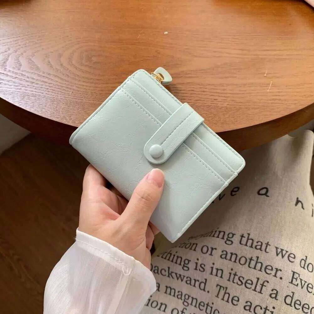 Vintage Retro Women's Zipper Card Holder Pu Short Wallet Ultra Thin Multi-function Coin Purse Daily Z260130