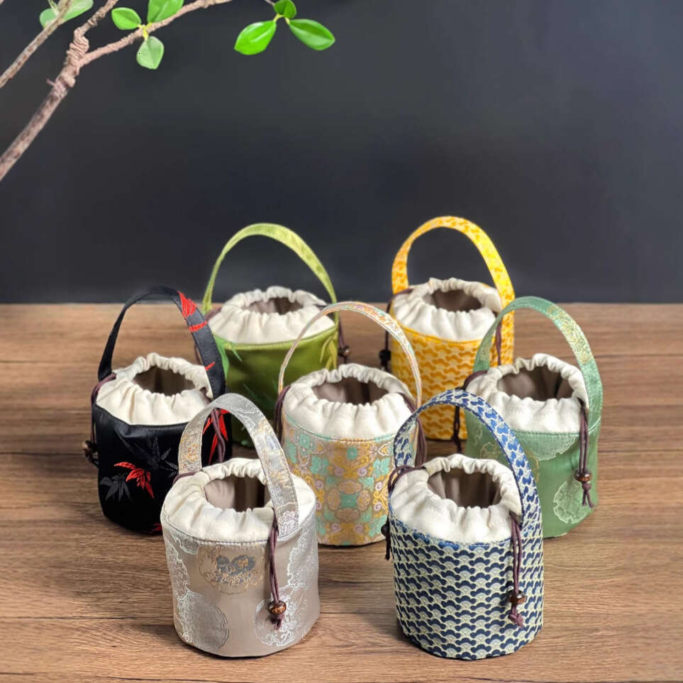 Set Ceremony Accessories Portable Travel Teapot Storage Box Tea Cup Cloth Bag Handbag MASA