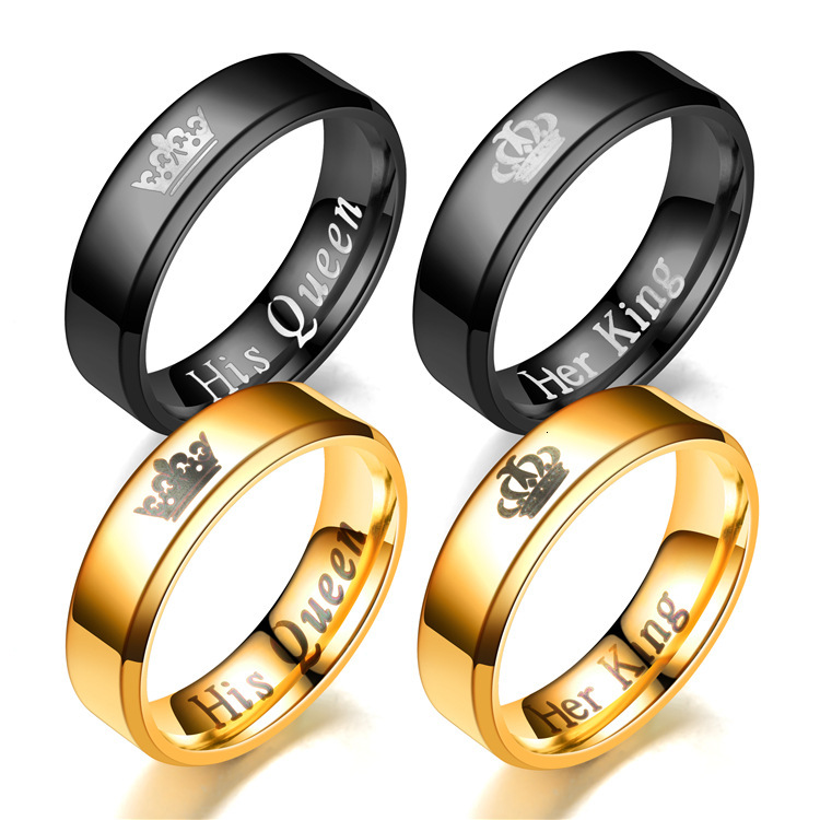 Hot-Selling New Beveled Crown Herking His Queen Fashion Couple Pair Rings
