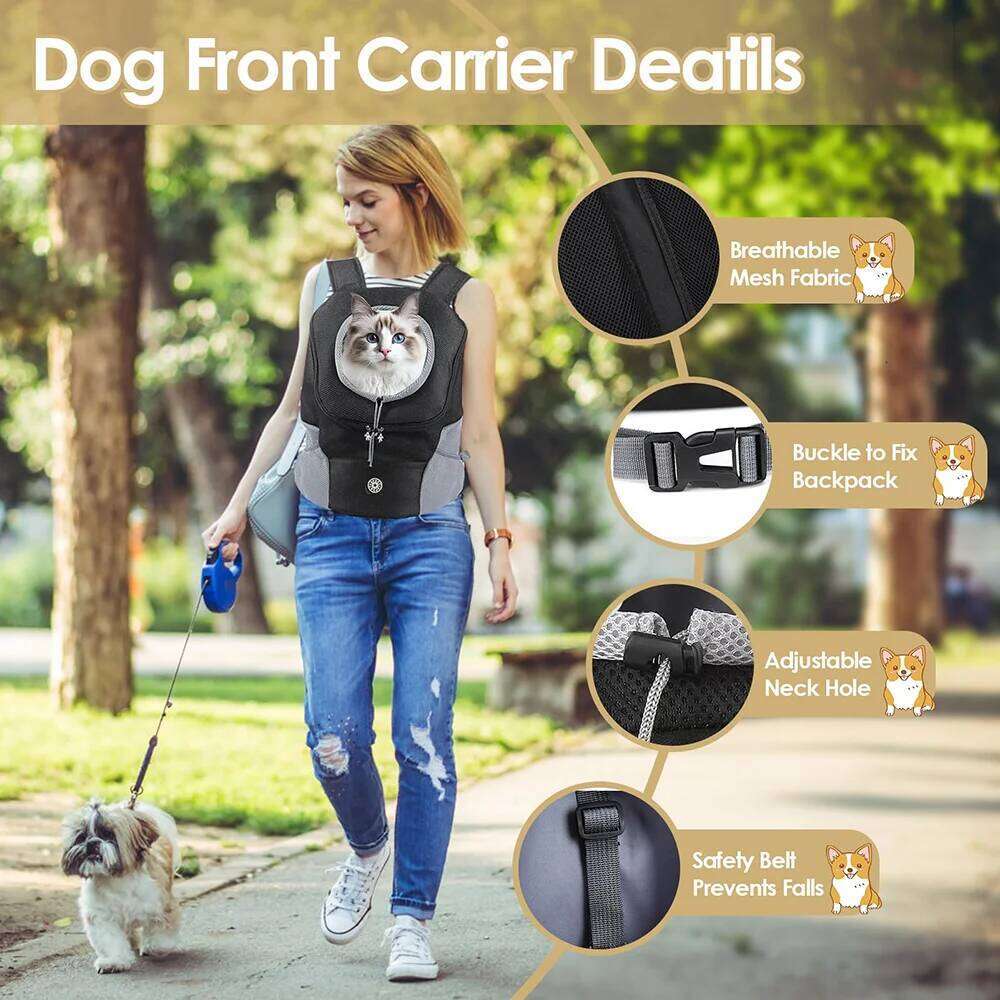 Double Shoulder Portable For Dogs Travel Breathable Outdoor Dog Carrier Bag Pet Carrying Supplies 26H0130