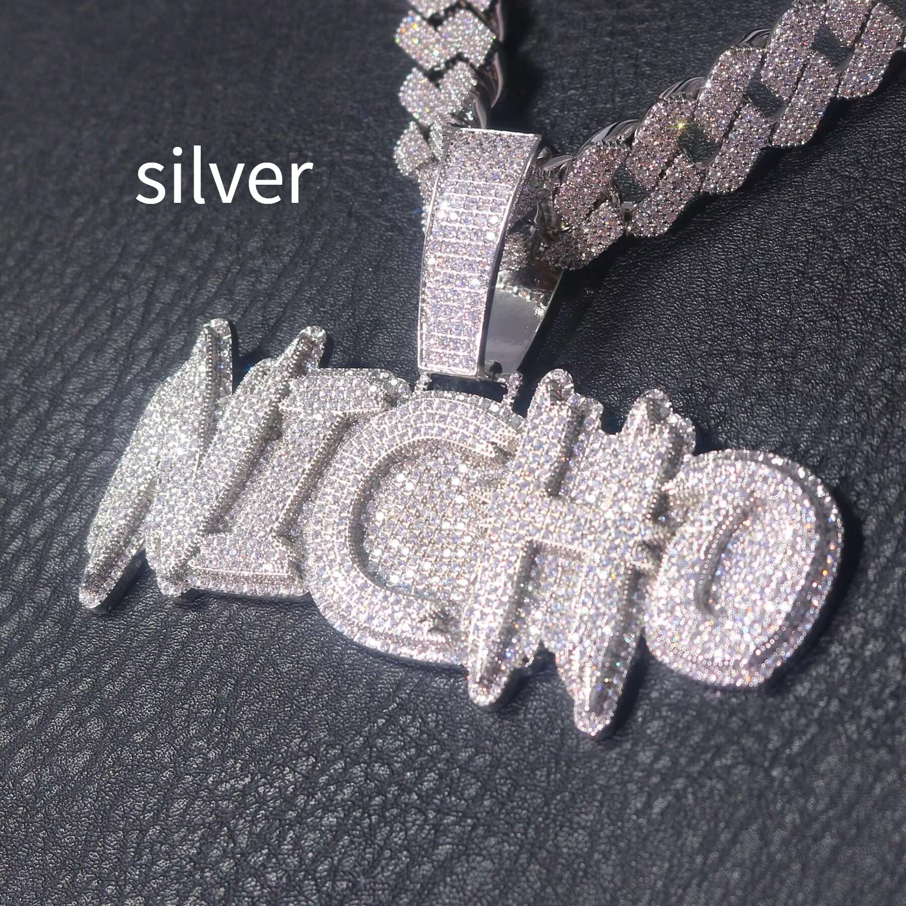 Mens High Quality S925 Rapper Pendant Hip Hop Necklace 25 Inches Iced Out Moissanite Diamond Shiny Letter Pendant Jewelry