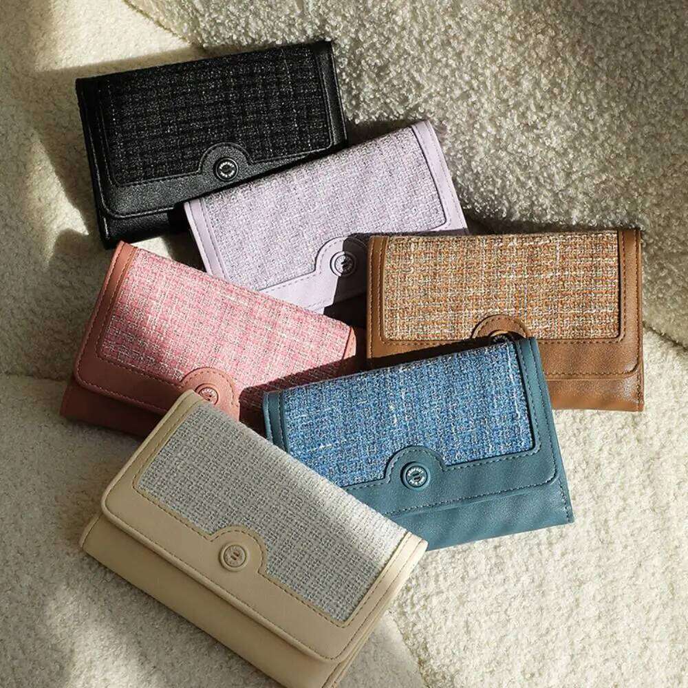New PU Leather Short Wallet Solid Color Hasp Design Coin Purse Holder Women Girls Z260130