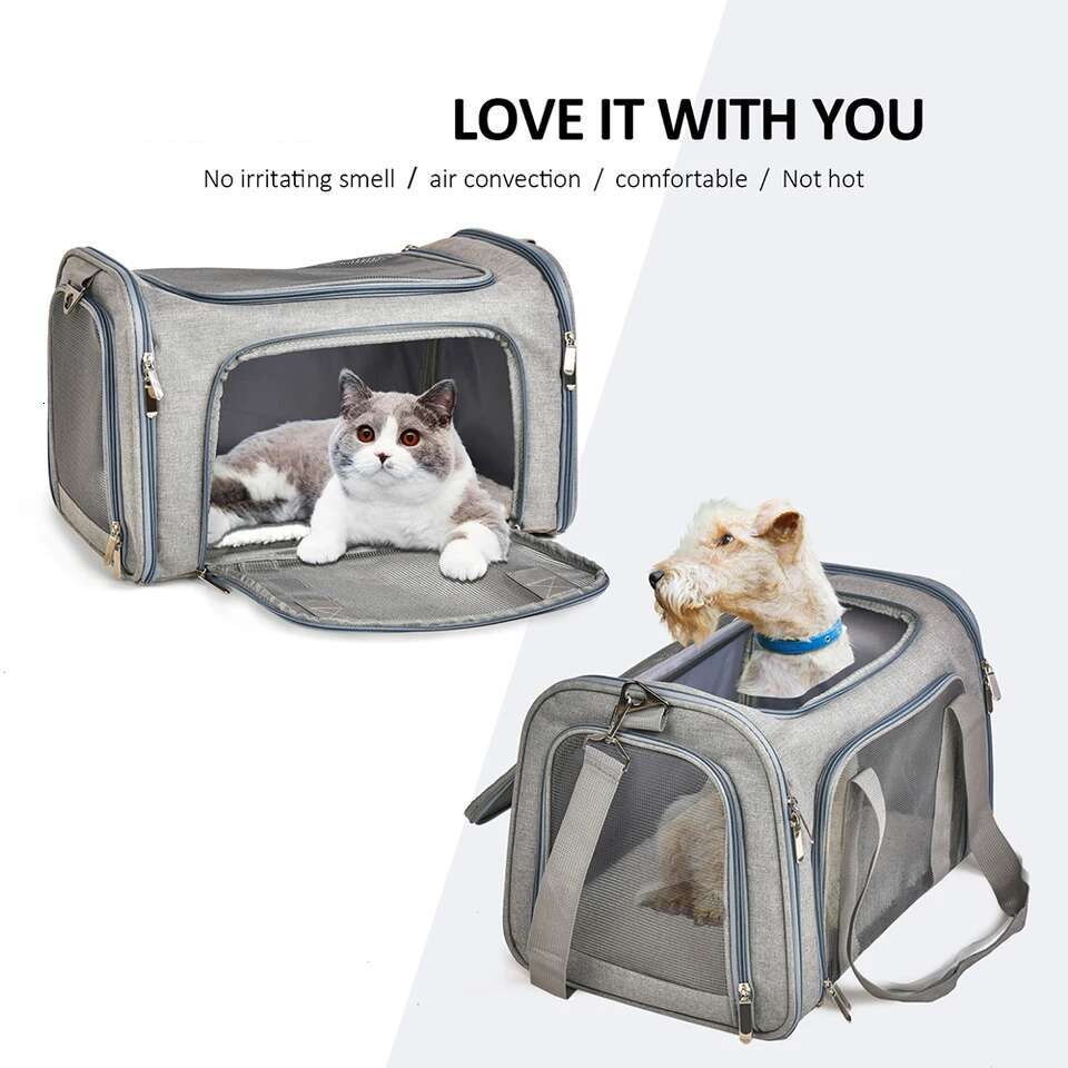 Carrier Bag Soft Side Backpack Cat Pet Carriers Dog Travel Bags Airline Approved Transport For Small Dogs Cats Outgoing - view 4